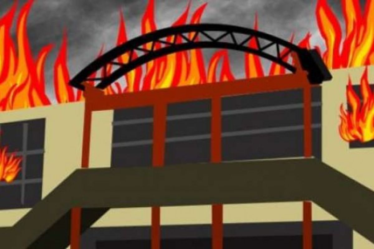 9 Ruko Terbakar di Dumai Menjual Emas dan Kelontong