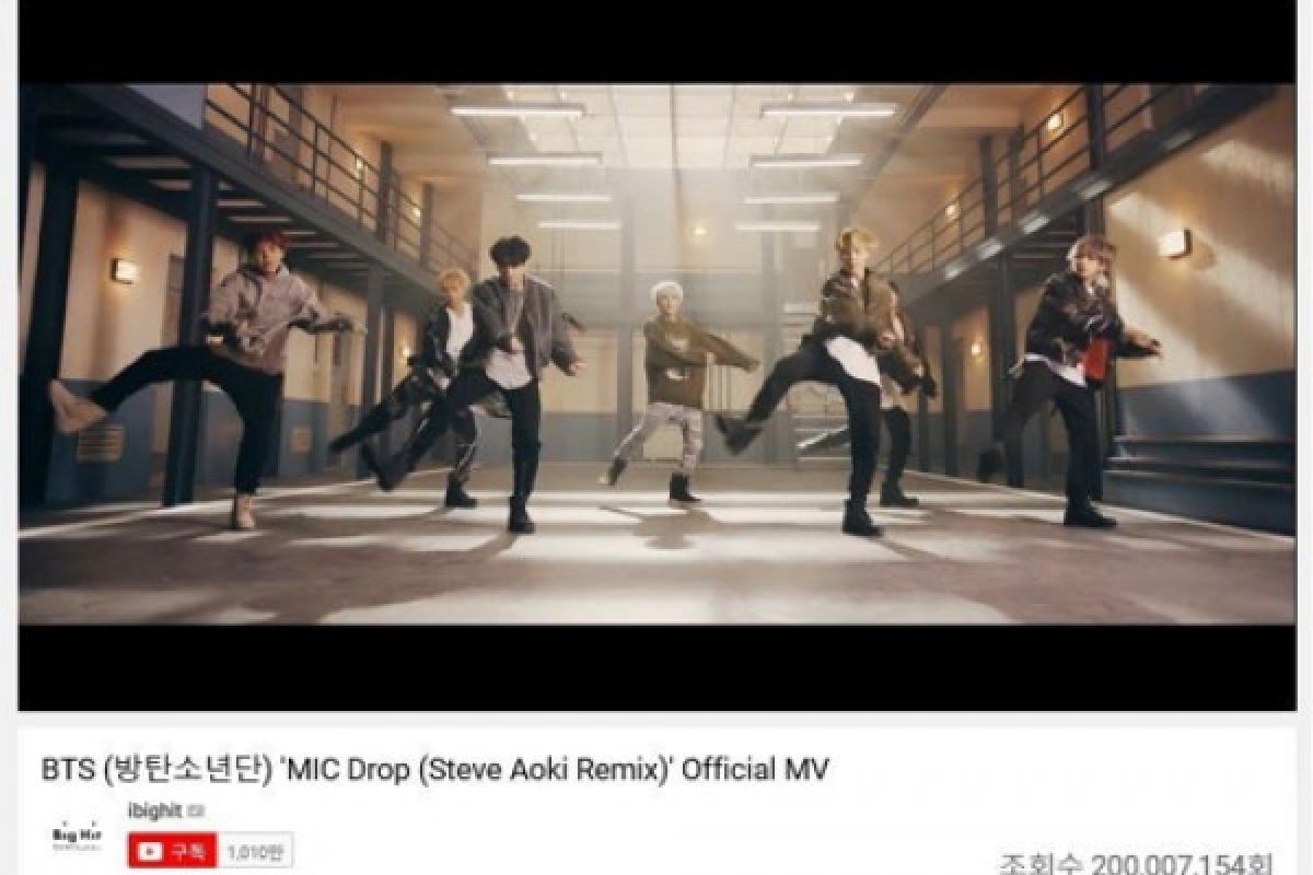 "Mic Drop" versi remix BTS ditonton lebih dari 200 juta kali