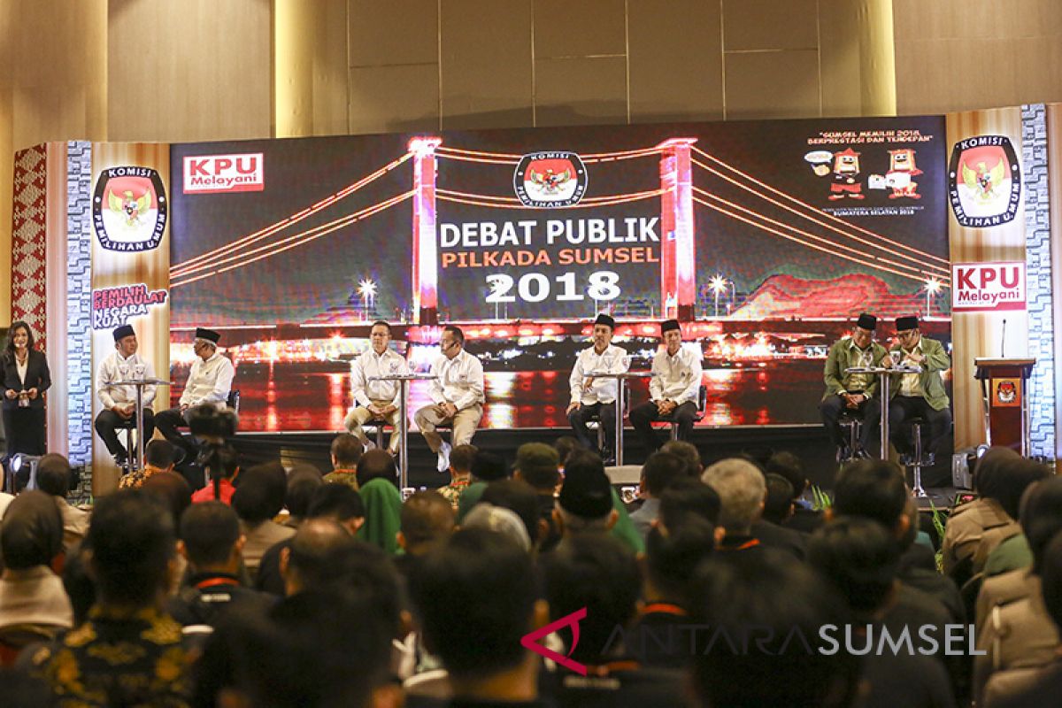 Debat publik Cagub Sumsel tahap kedua digelar di Kota Palembang