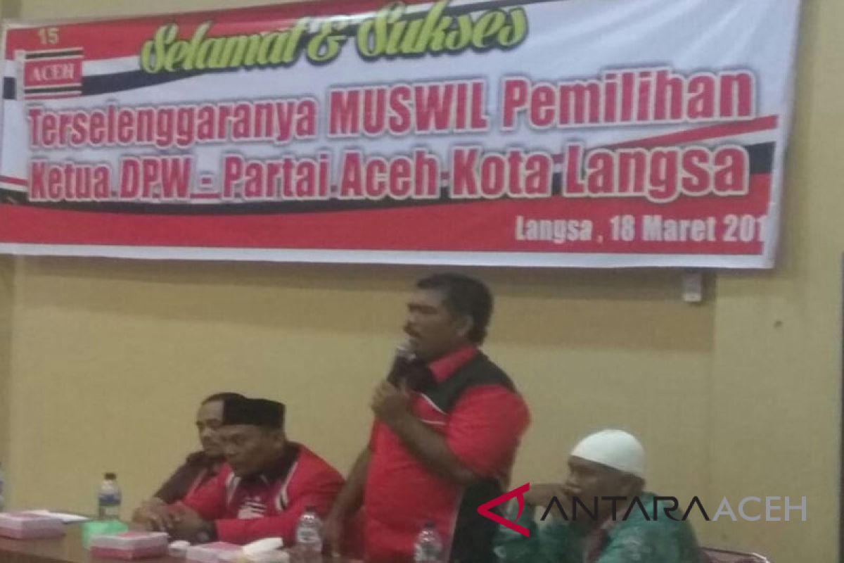 Acong Pimpin DPW Partai Aceh Kota Langsa