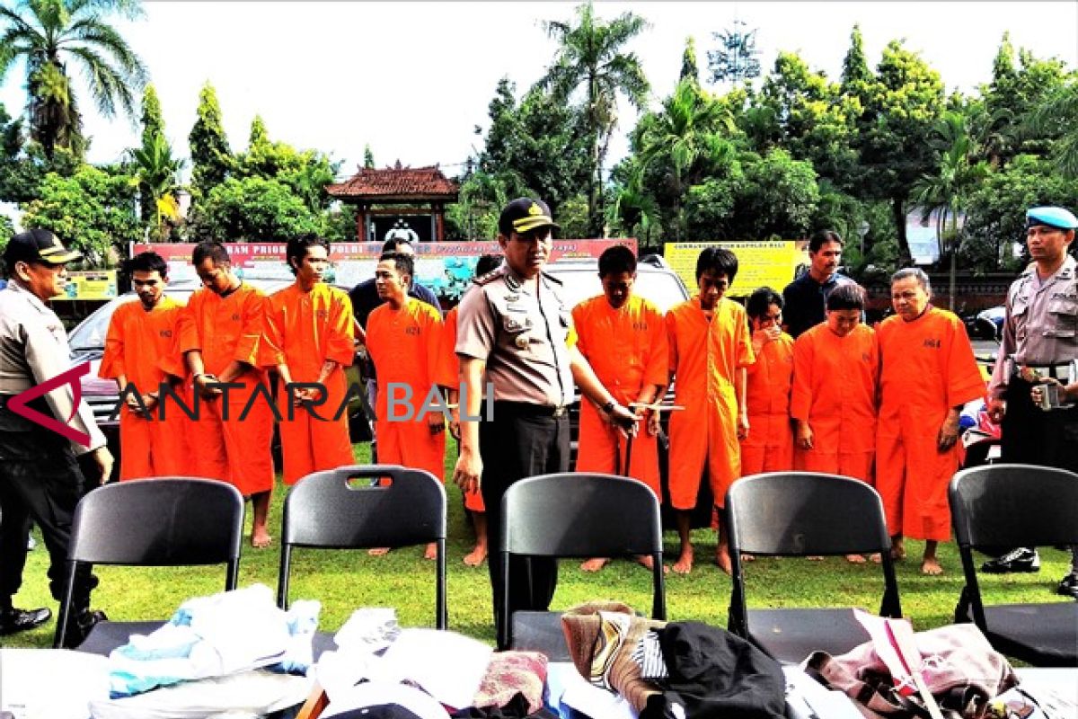 Operasi Sikat, Polres Gianyar tangkap 11 tersangka