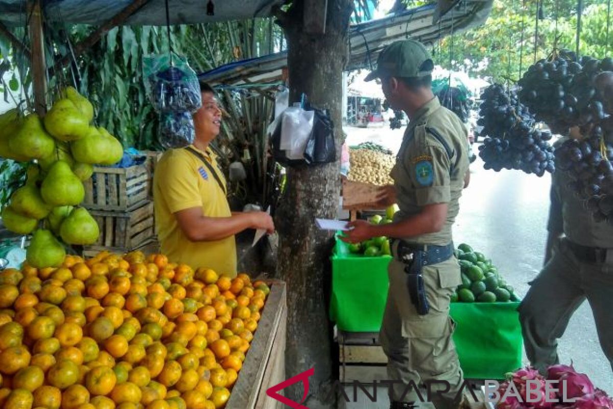 Satpol PP Kabupaten Bangka tertibkan PKL langgar fasum