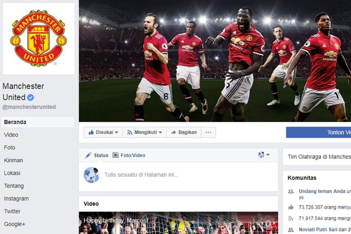 Manchester United masih menguasai media sosial