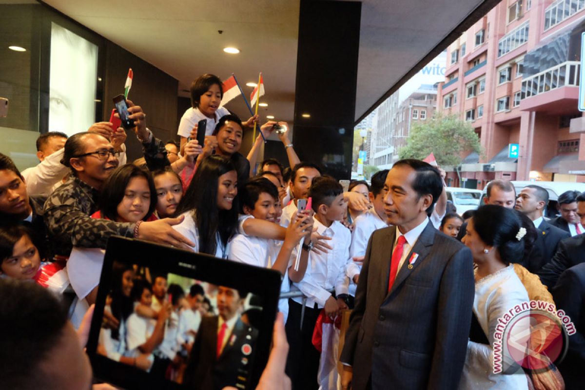 President Jokowi arrives in Sydney