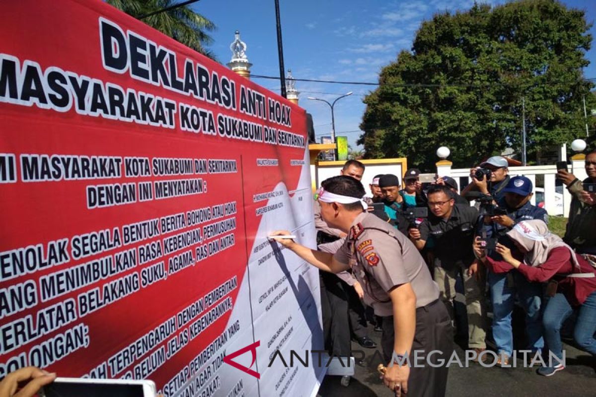 Masyarakat Kota Sukabumi gelar deklarasi anti ''hoax''