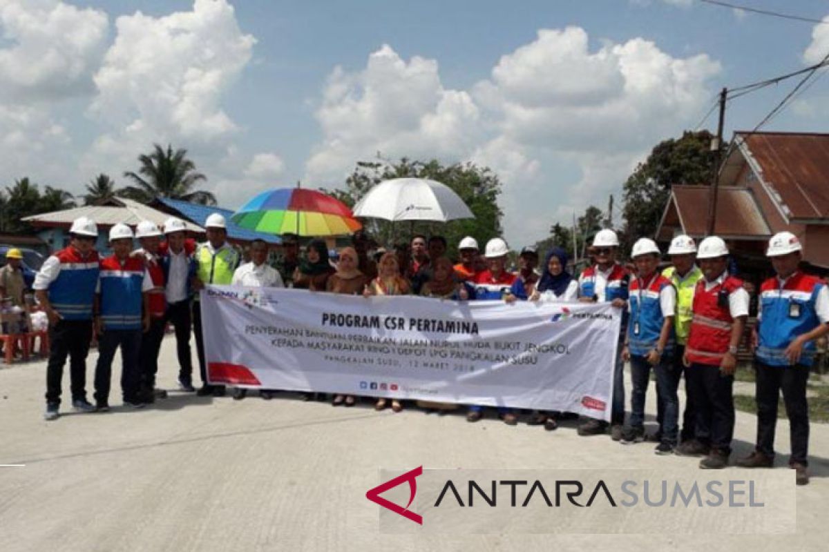 Pertamina perbaiki jalan langkat Sumut