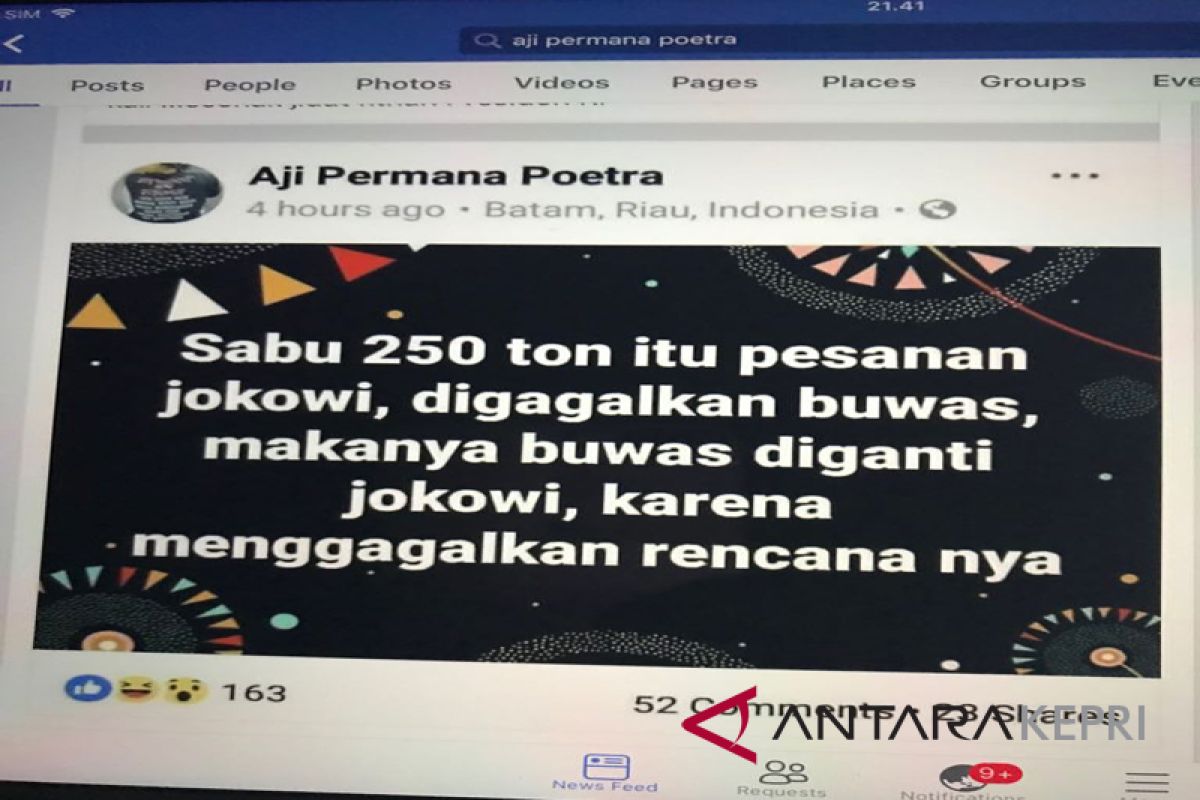 Polda Kepri amankan tersangka penyebar ujaran kebencian