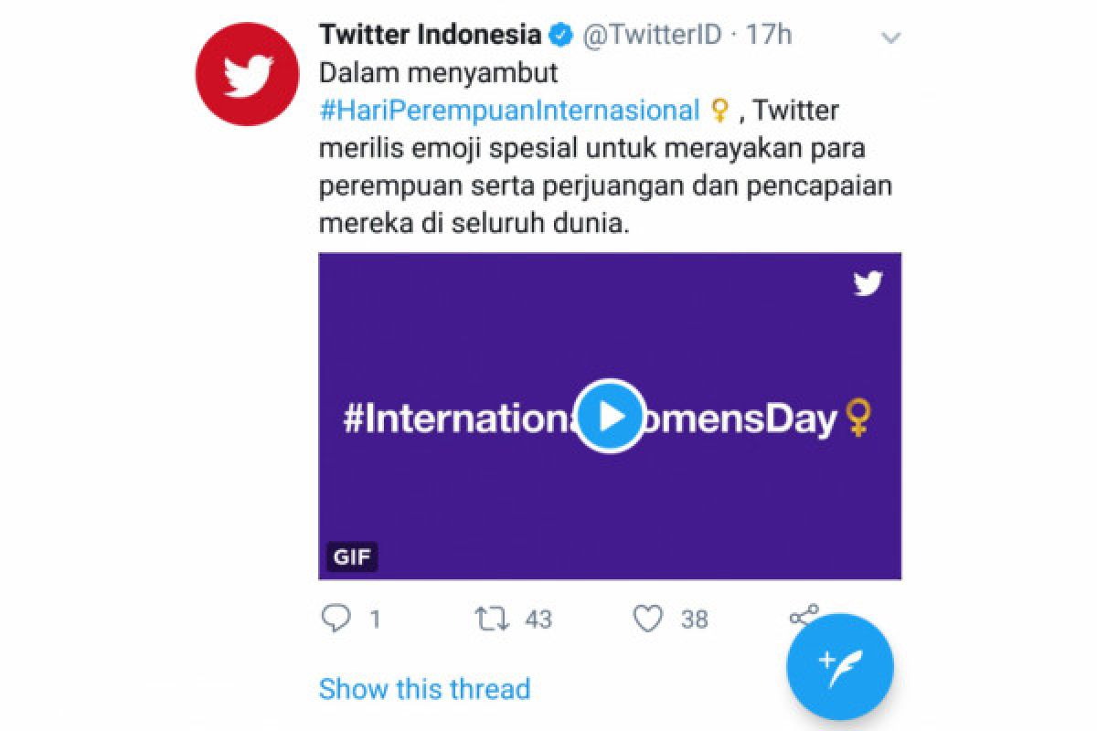 Twitter rayakan Hari Perempuan Sedunia dengan emoji