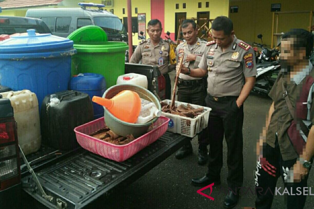 Polres HST Amankan Ratusan Liter Miras Oplosan