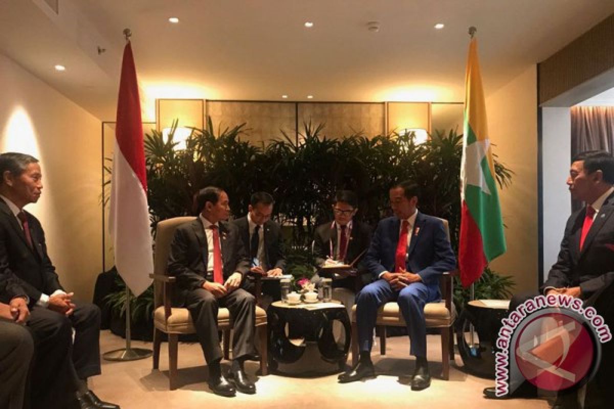 Jokowi bilateral dengan Myanmar ingin Rakhine damai