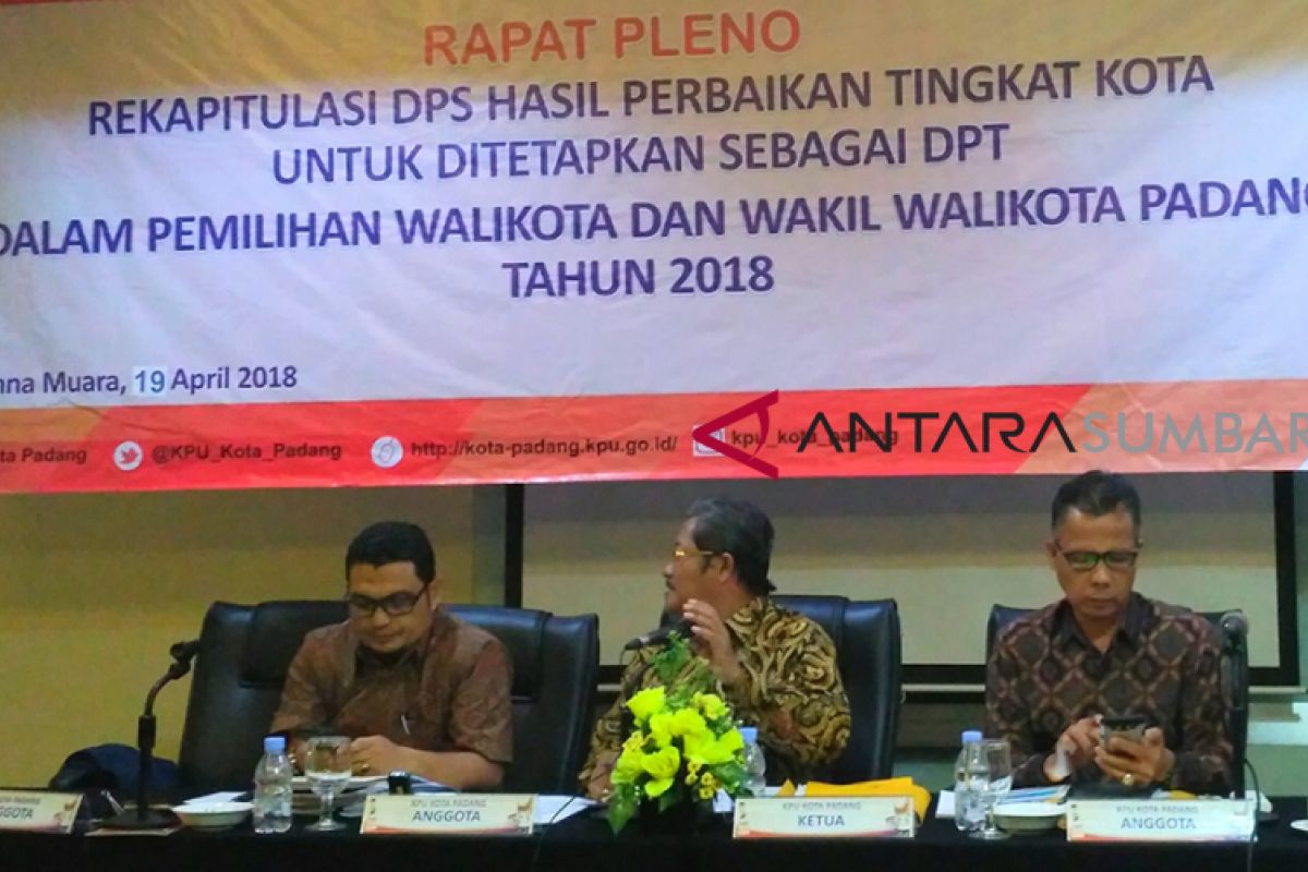 DPT Pilkada Padang 2018 berkurang, berikut rinciannya