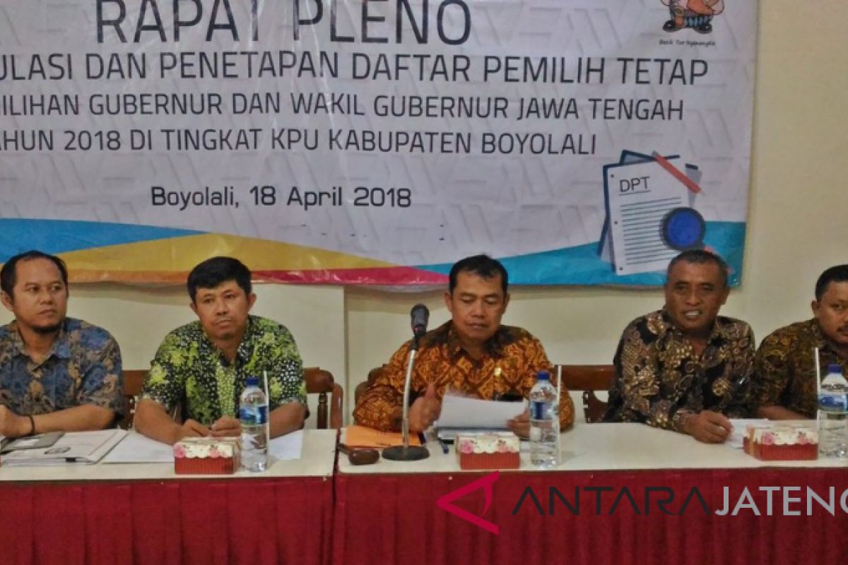 KPU Boyolali coret 2.076 nama dalam DPS Pilgub Jateng