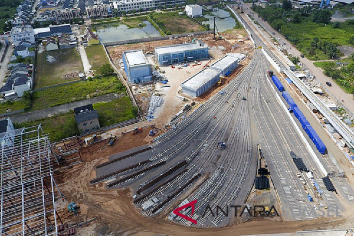 Kereta LRT Sudah Berada Di Depo Jakabaring