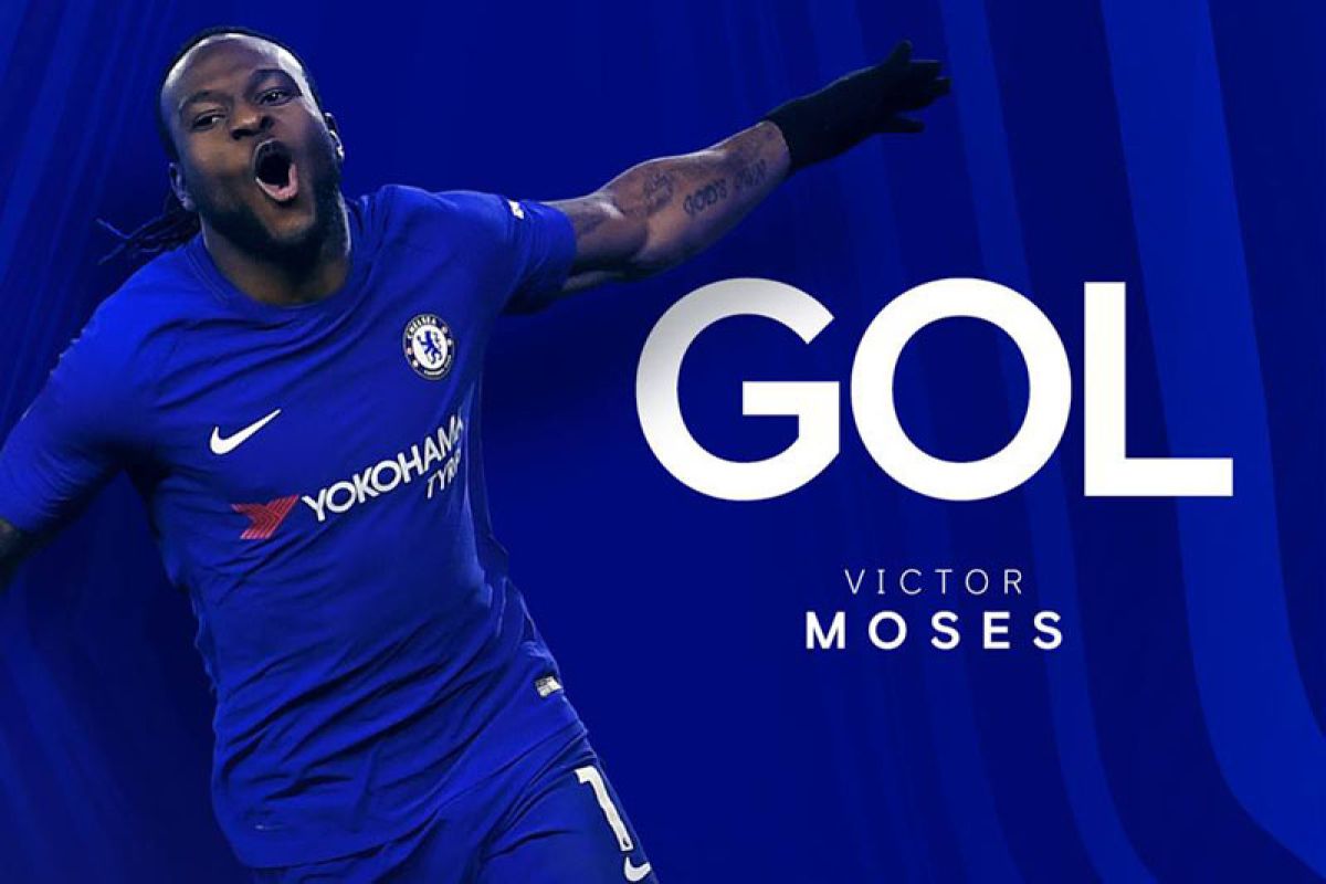 Gol Moses bawa Chelsea menang atas Burnley