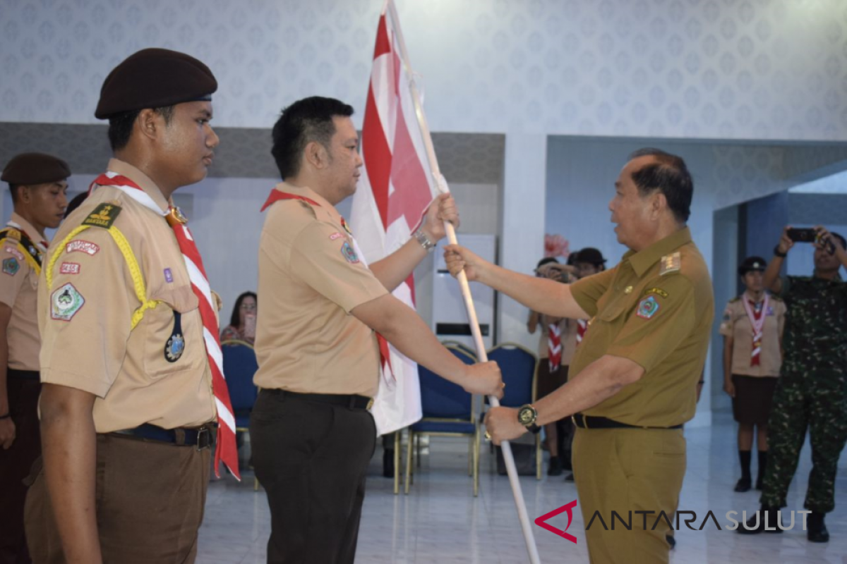 Lomban lantik pengurus Pramuka dan lepas kontingen kemah bela negara