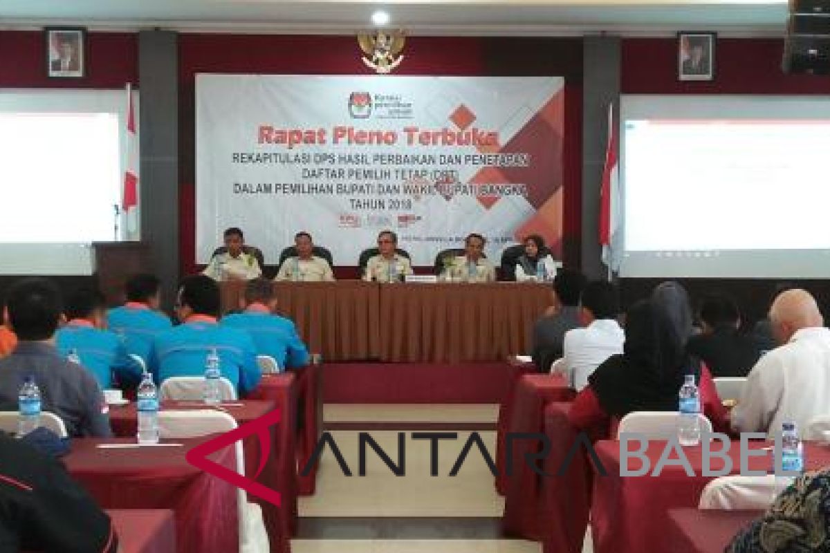 KPU Bangka gelar rapat pleno DPT Pilkada 2018