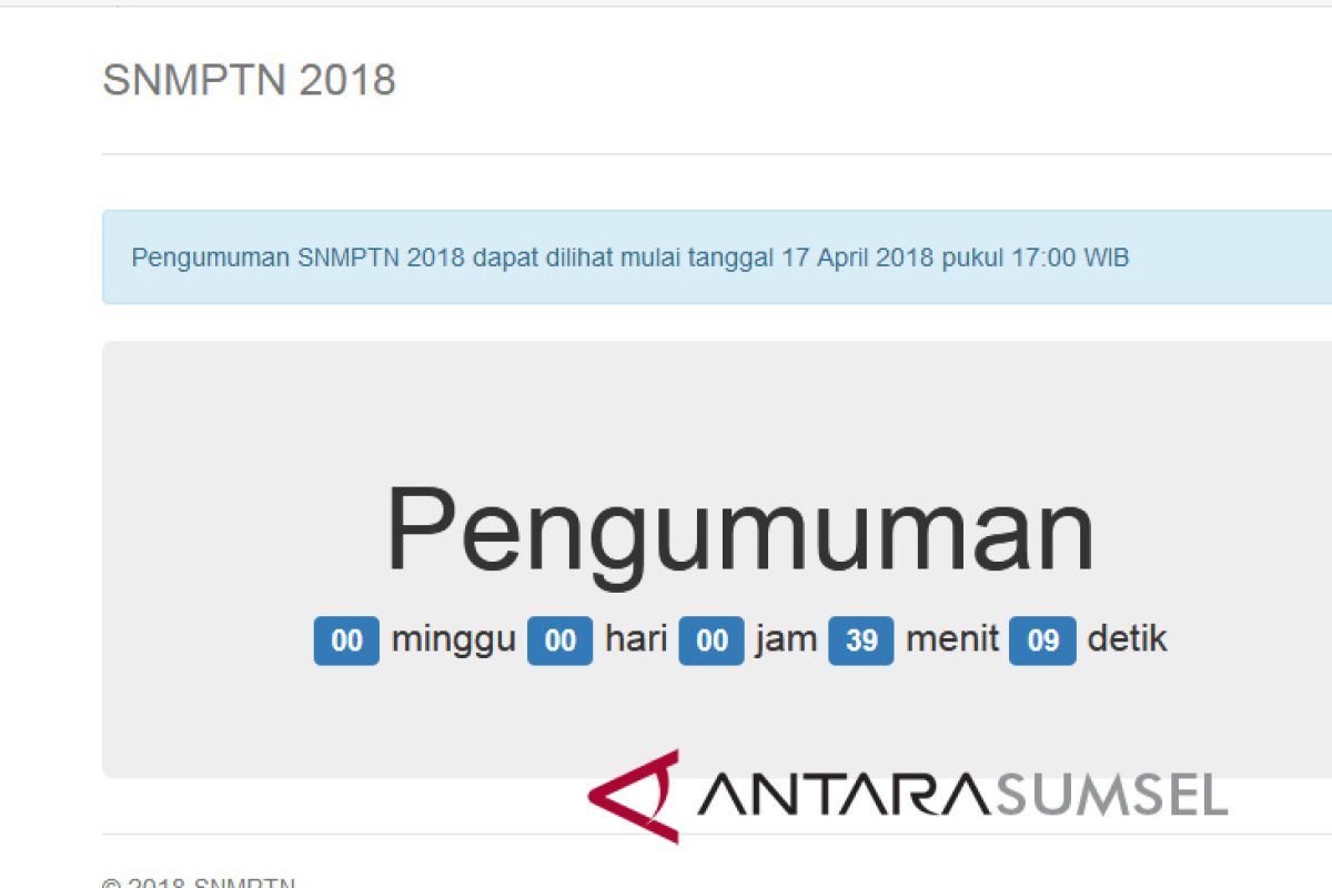 Pengumuman resmi SNMPTN hari ini pukul 17.00 WIB