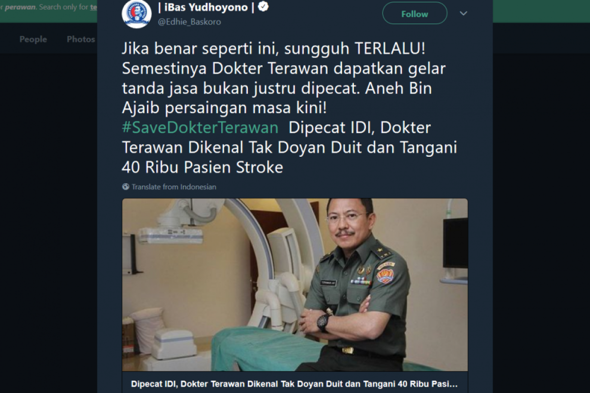 Soal Dr Terawan - IDI, ini wanti-wanti dari dekan fakultas kedokteran