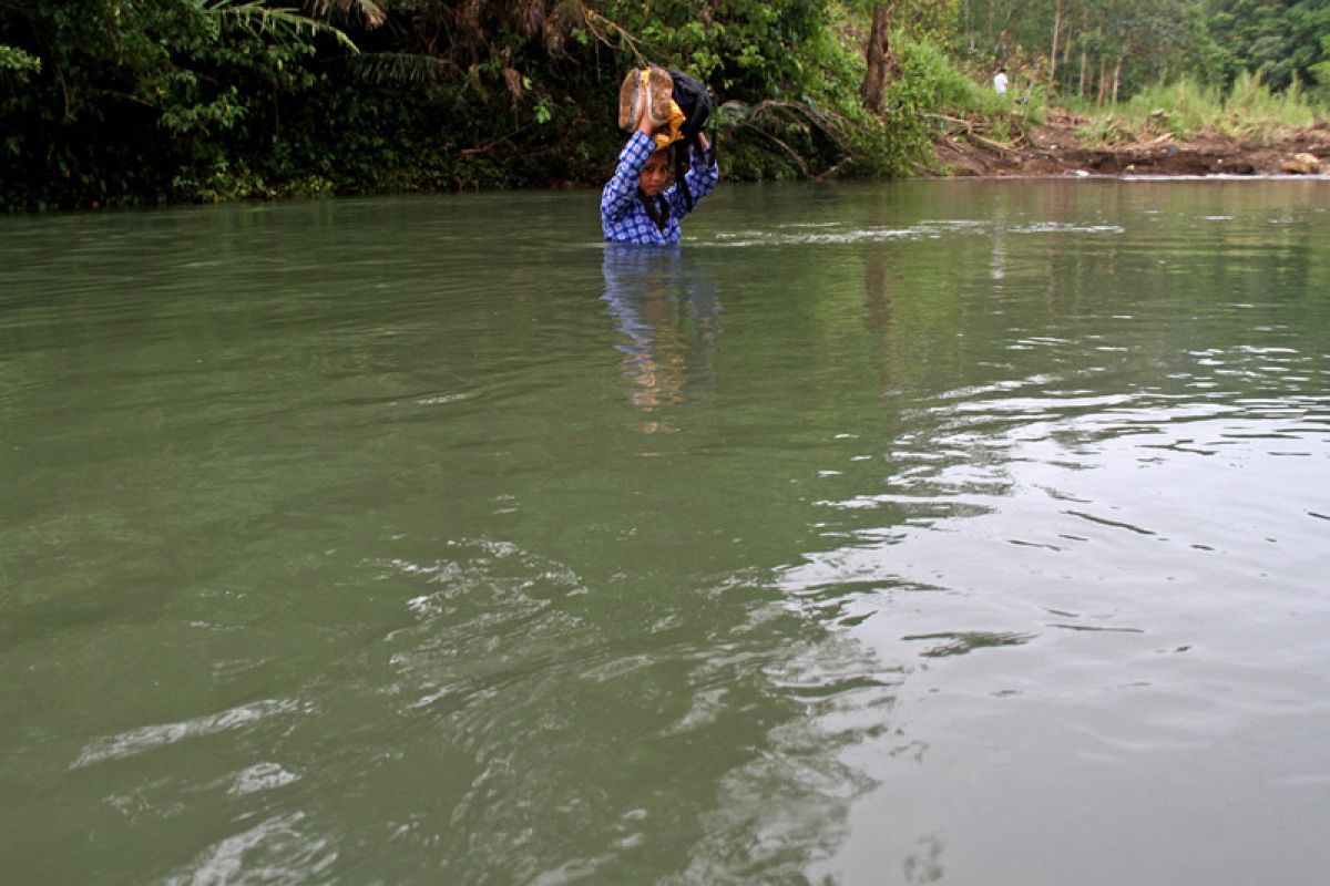 Banjir di Mamuju Tengah  memutus jalur transportasi warga