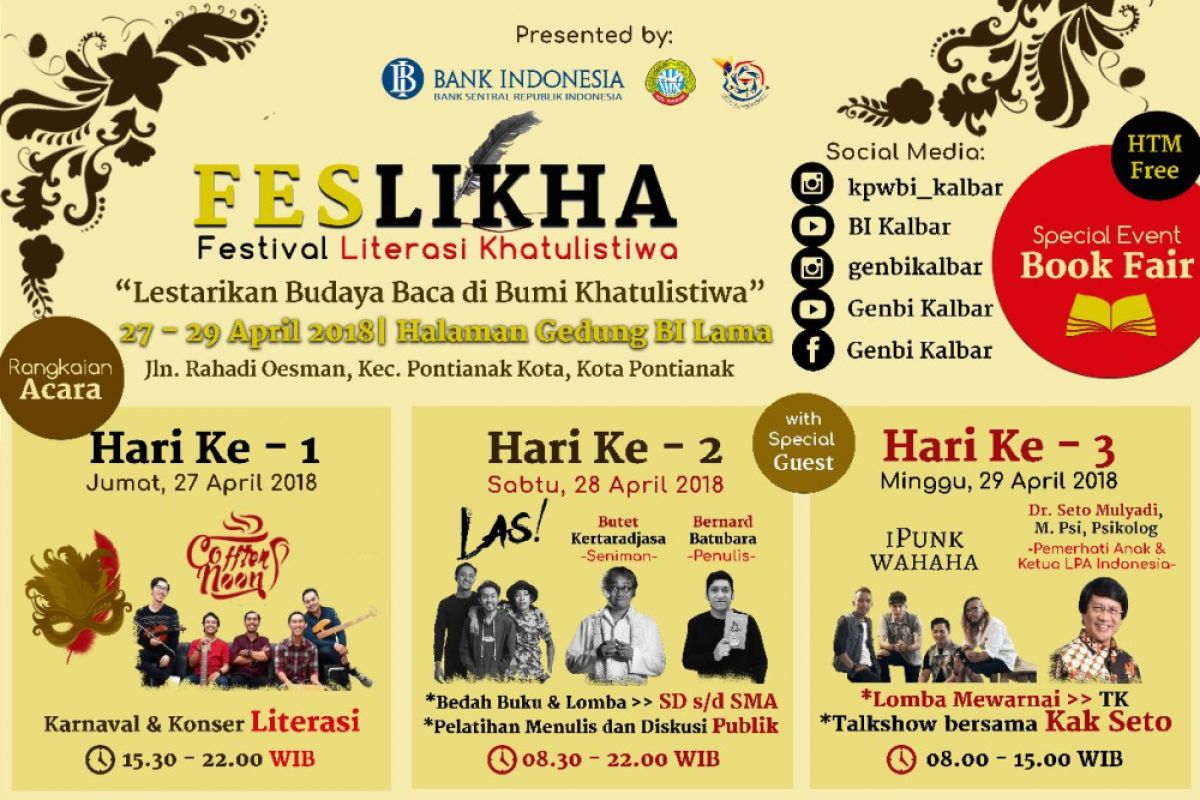 BI gelar Festival Literasi Khatulistiwa