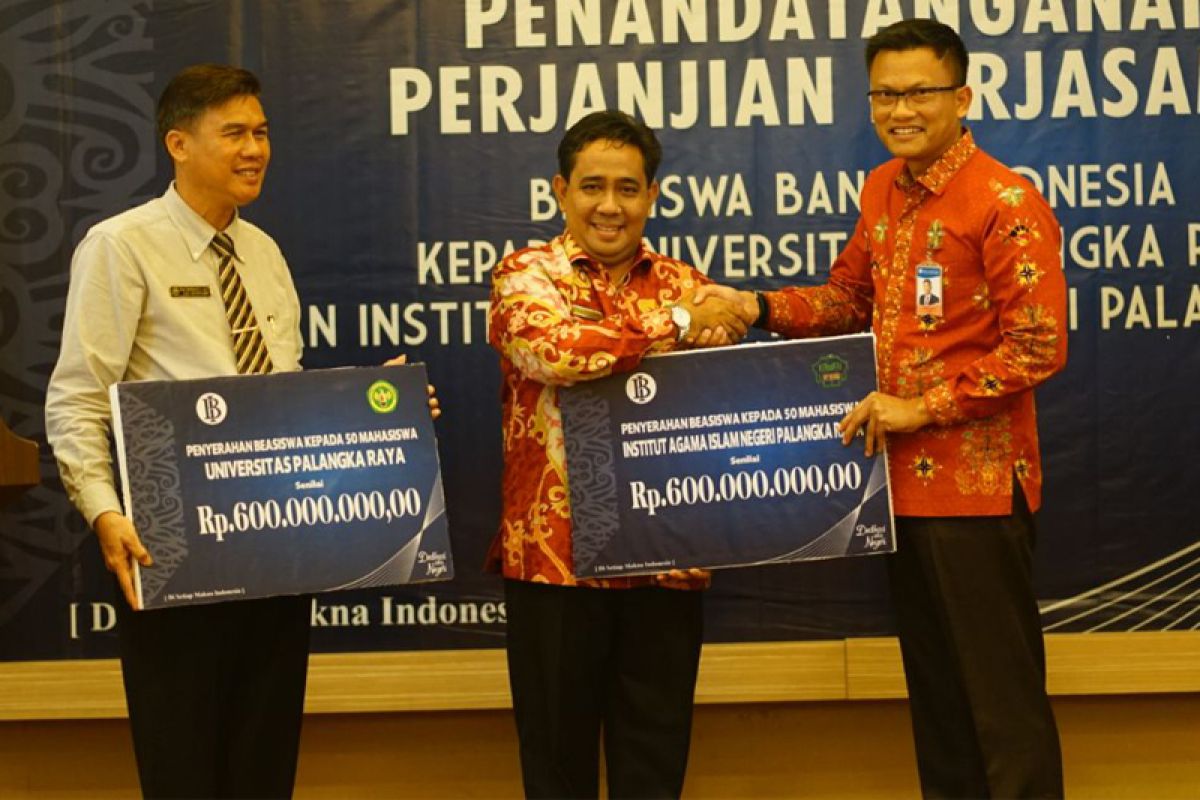 BI Kalteng sediakan Rp1,2 miliar untuk beasiswa mahasiswa UPR dan IAIN