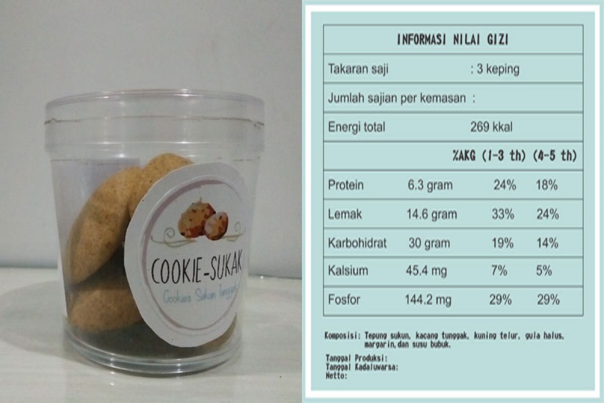 Cookie-Sukak makanan ringan dari sukun karya mahasiswa IPB