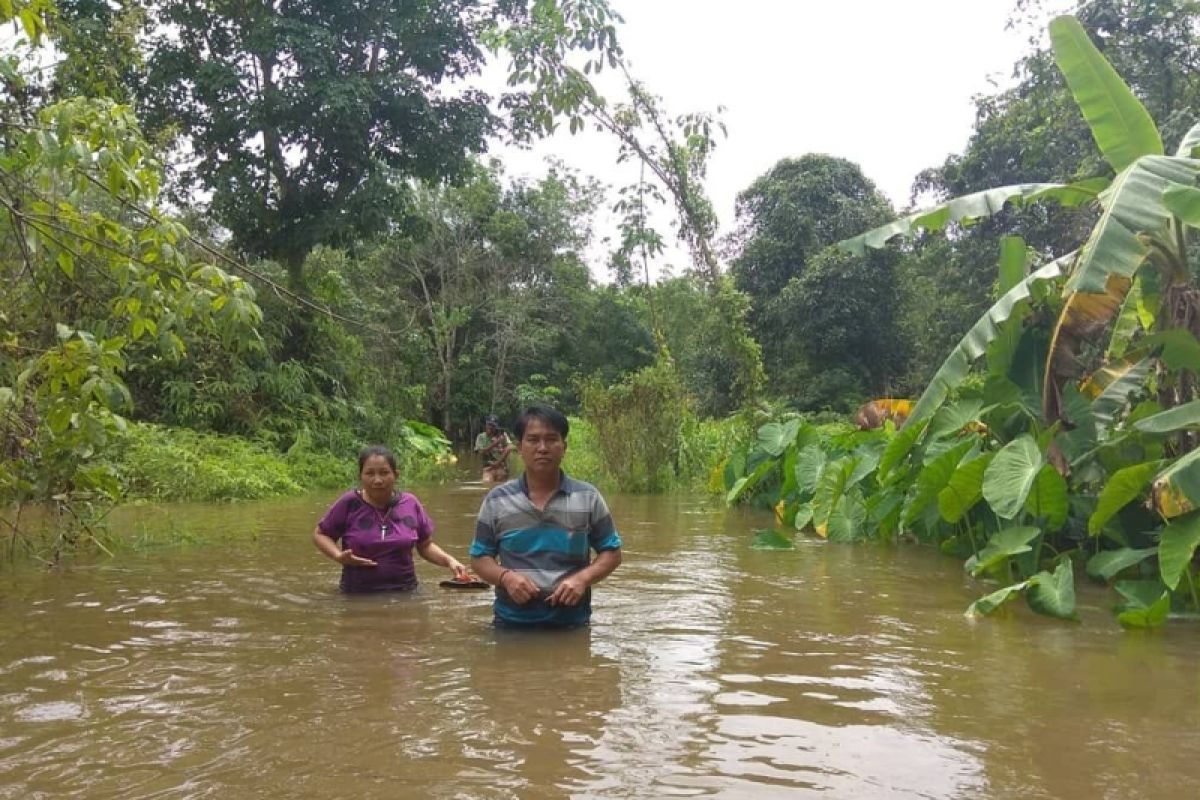 Dam Trahean Barut meluap, puluhan rumah terendam banjir