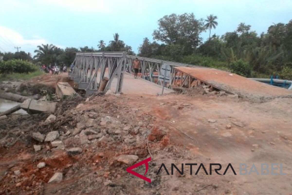 Empat jembatan di Bangka Tengah rusak diterjang banjir