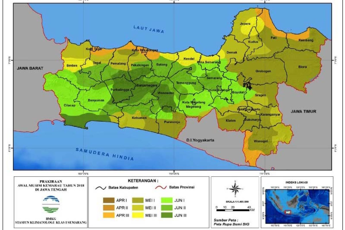 Masuki pancaroba, intensitas hujan di Jateng selatan menurun