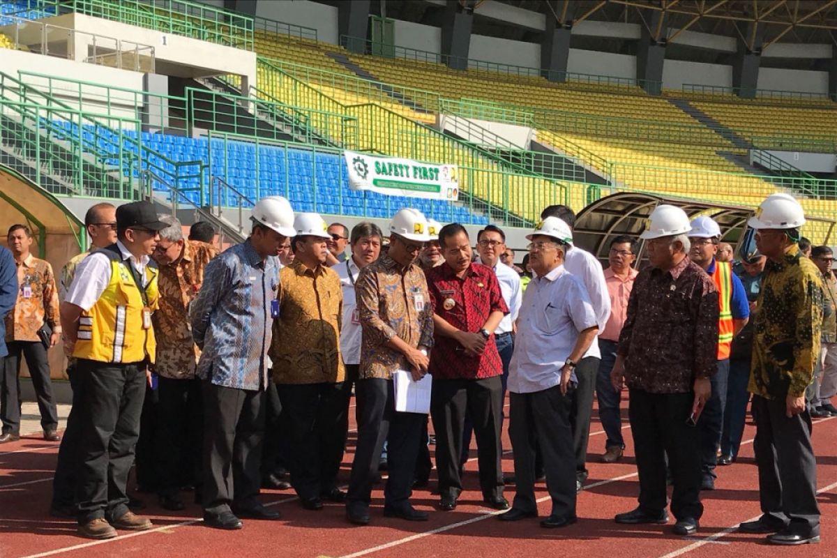 Wapres cek perbaikan stadion Bekasi untuk Asian Games