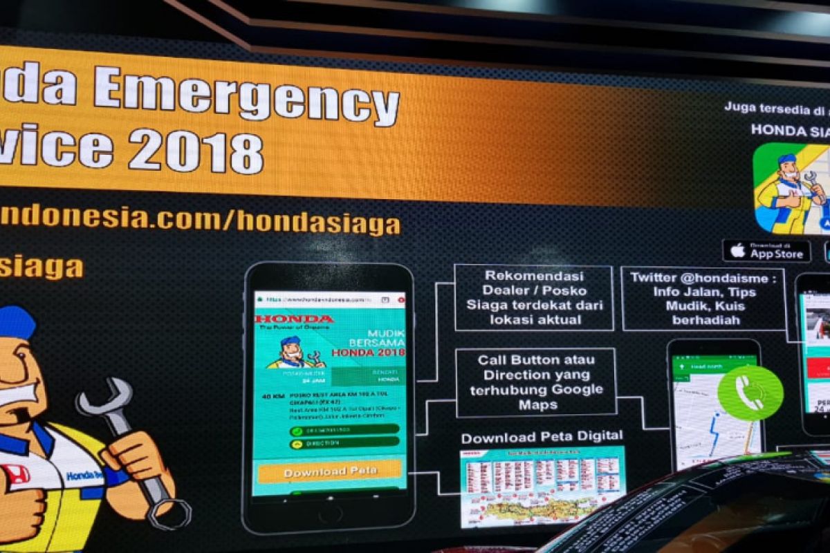 Permudah konsumen, Honda siapkan aplikasi layanan darurat saat mudik