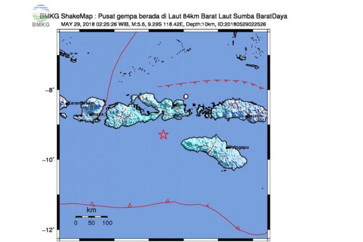 Gempa 5,6 SR Guncang Sumba Barat Daya