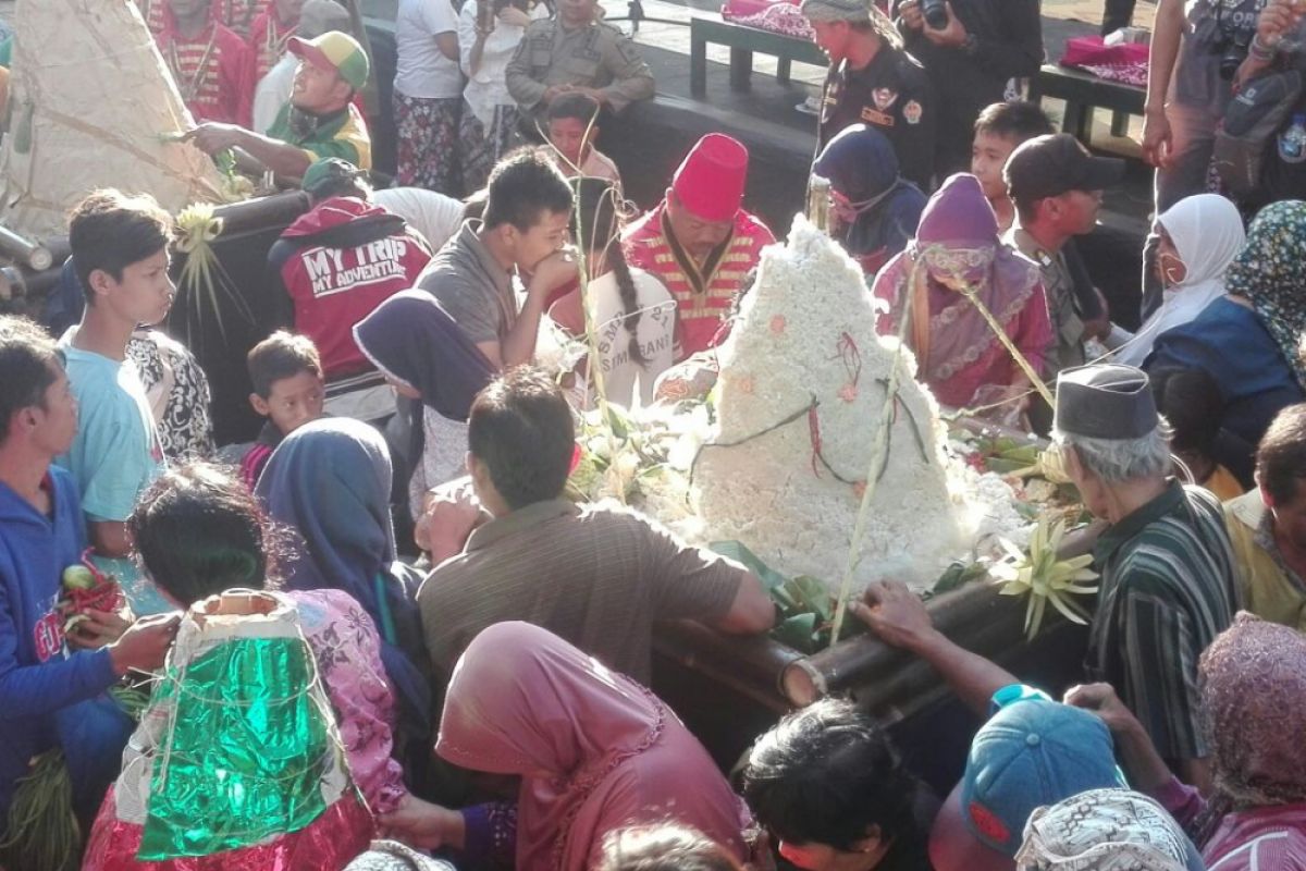 Ribuan warga Kulon Progo berebut belasan gunungan