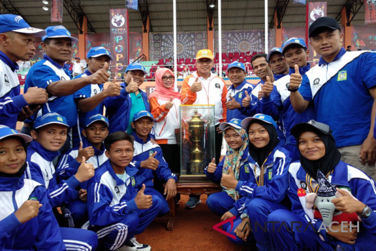 Aceh Besar pertahankan juara umum Popda 2018