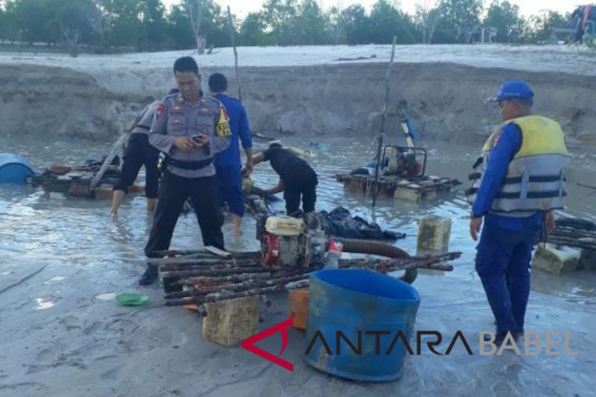 Polres Bangka tertibkan tambang merusak aliran sungai