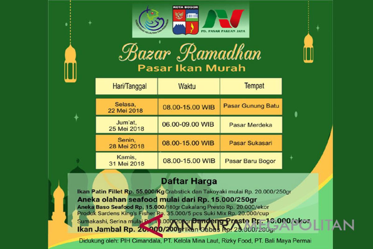 Bogor gelar bazar Ramadhan pasar ikan murah