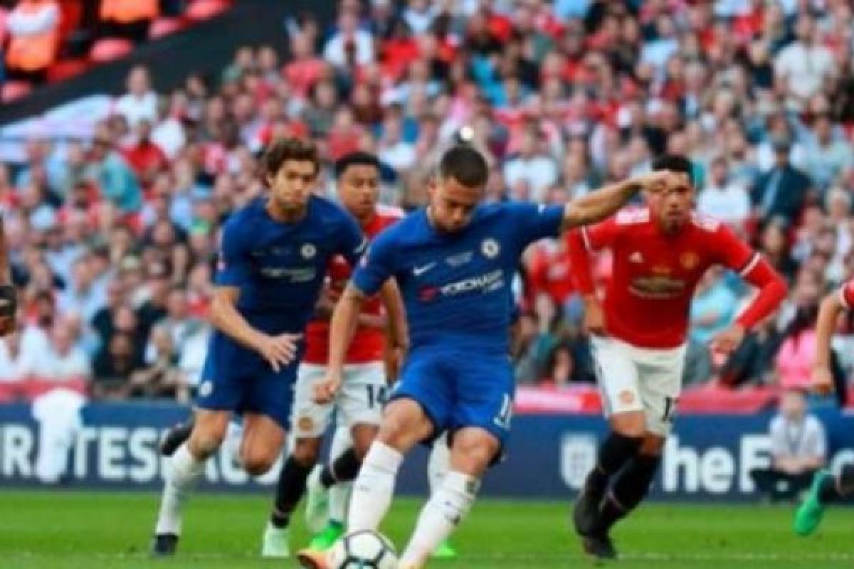 Kalahkan MU Lewat Penalti Hazard, Chelsea Juara Piala FA