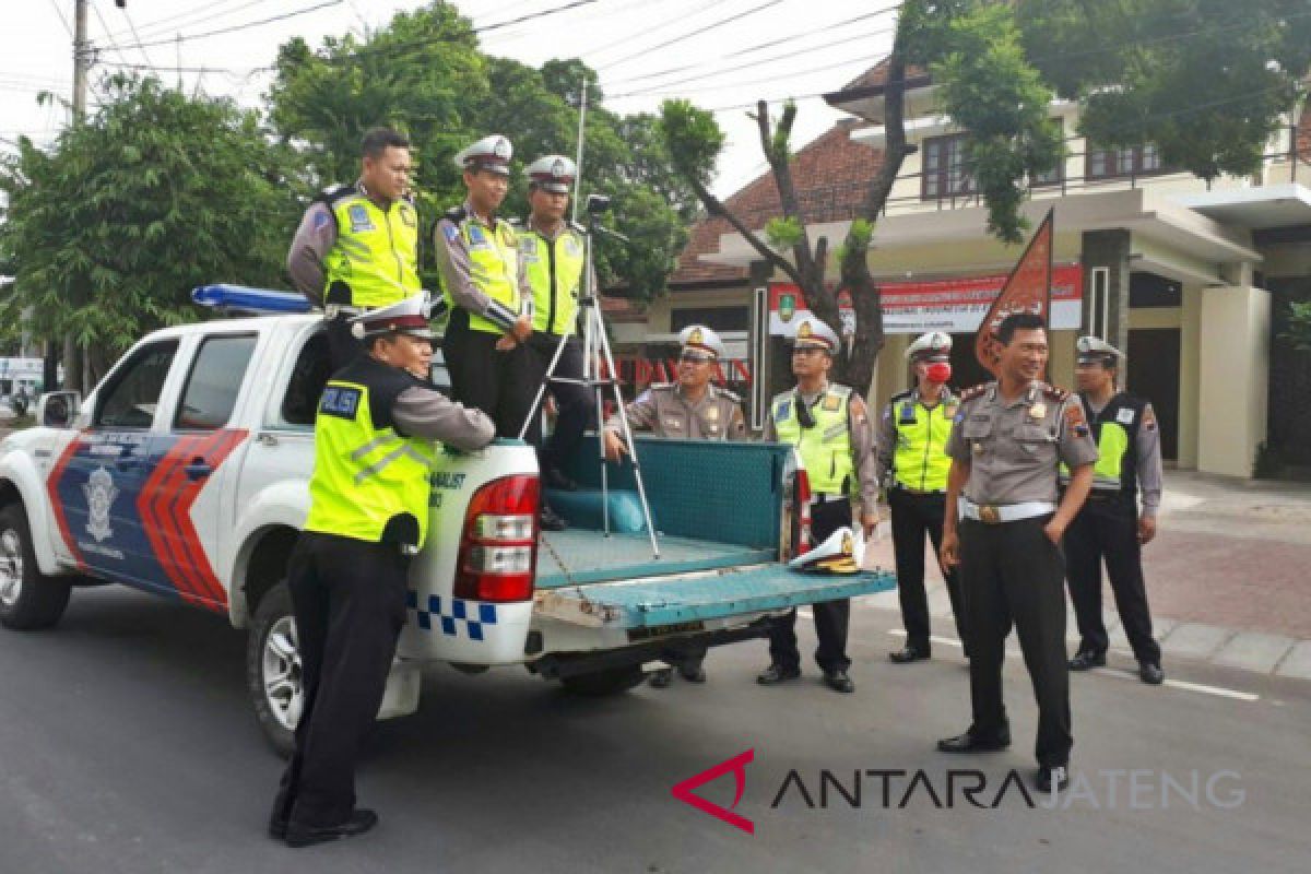 Satlantas latihan penanganan rekonstruksi kecelakaan lalu lintas