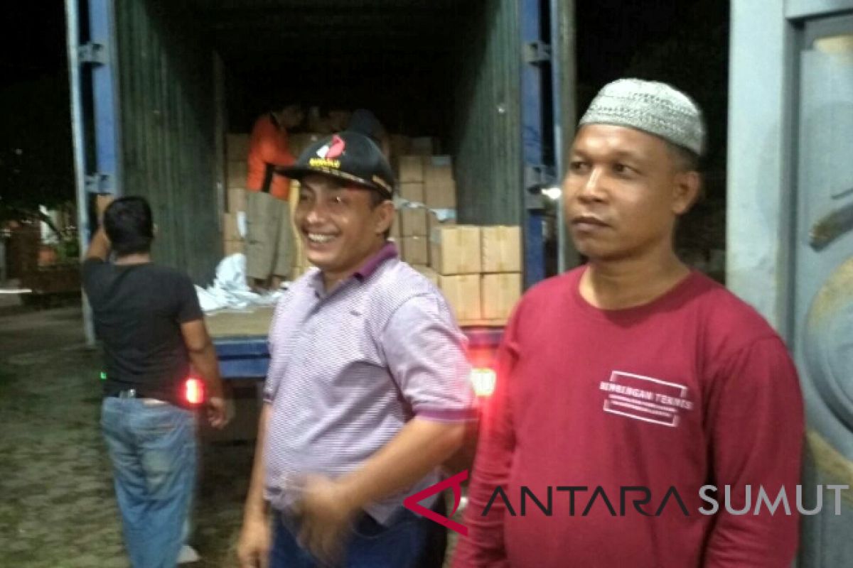 111 kotak surat suara tiba di KPU Labura