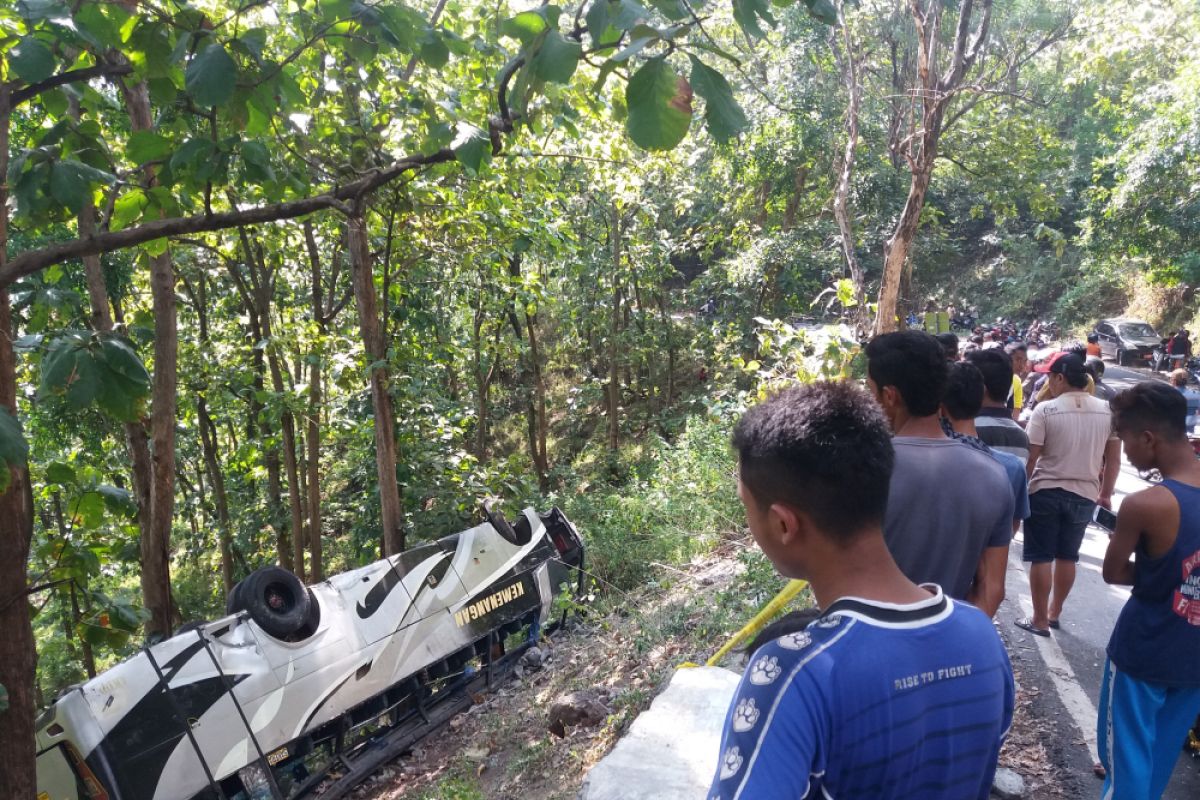 Diduga Rem Tidak Berfungsi,  Bus Penumpang Masuk Jurang Situbondo (Video)