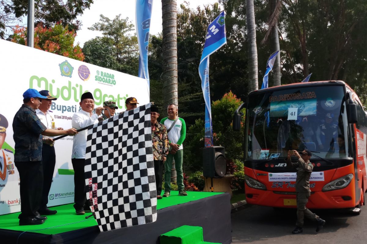 35 Bus Mudik Gratis Diberangkatkan Bupati Sidoarjo (Video)