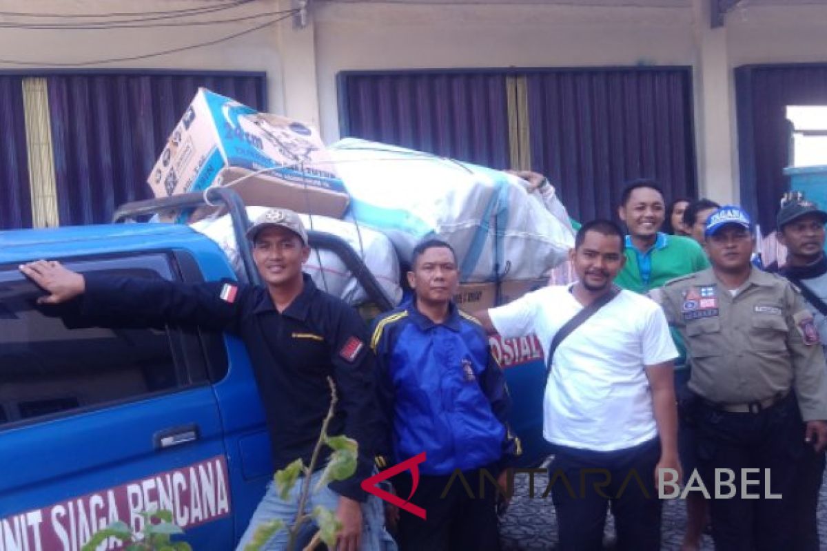 Dinkesos Babel salurkan bantuan pangan sadang korban kebakaran