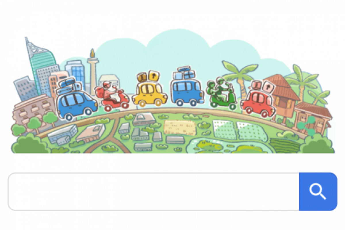 Google Doodle Bertemakan Mudik Lebaran