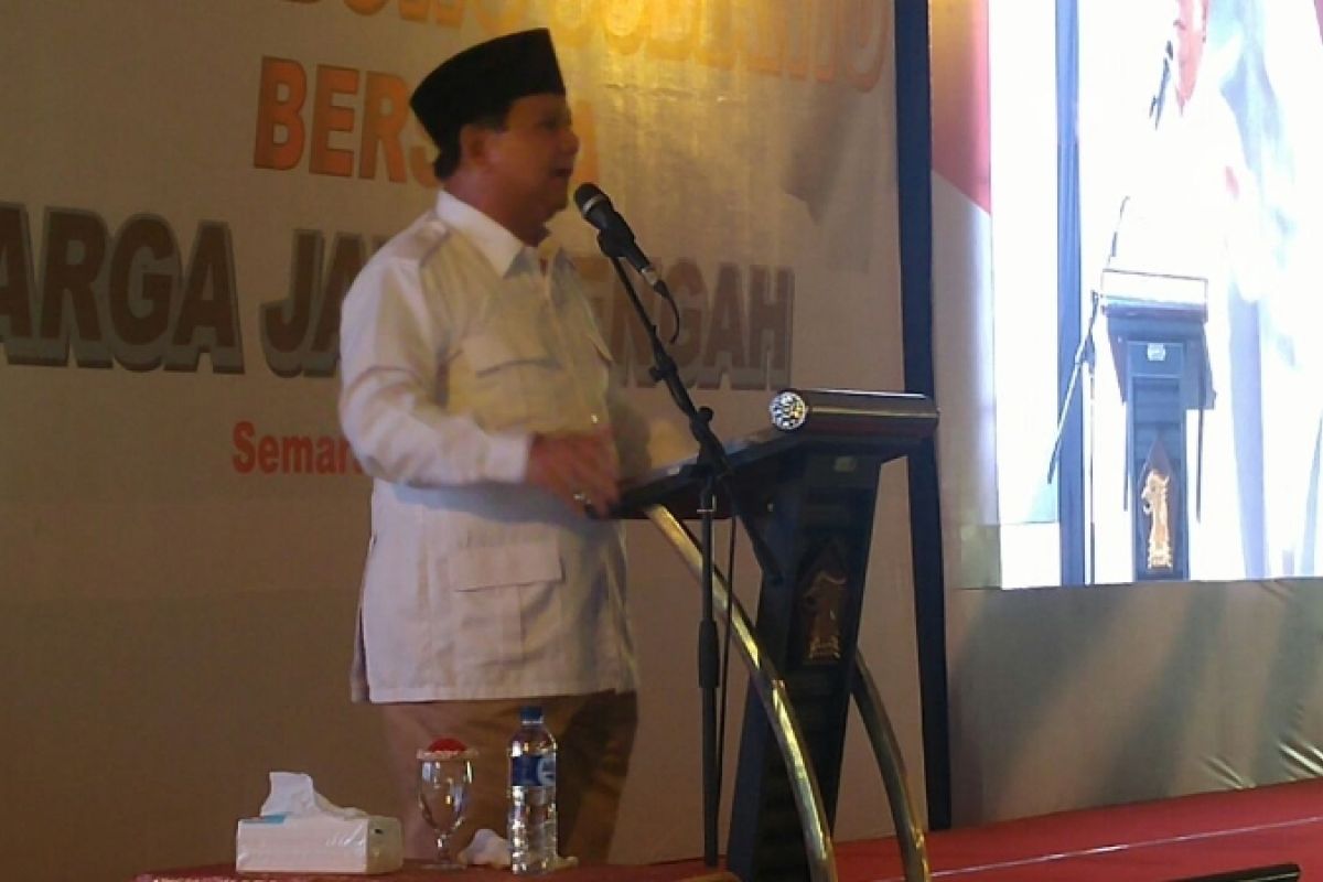 Prabowo minta Sudirman/Ida lakukan "Revolusi Putih" di Jateng