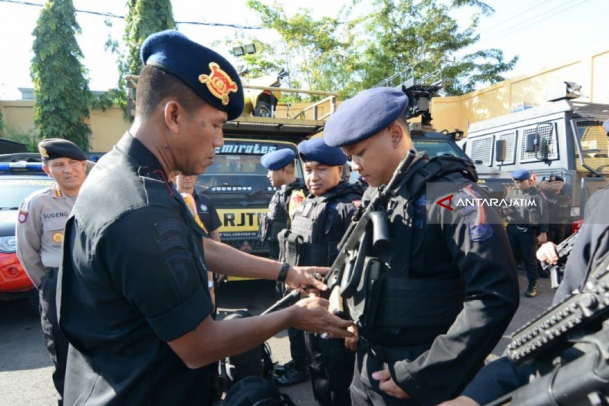 1.303 Personel Brimob Polda Jatim Diperbantukan Amankan Pilkada 2018