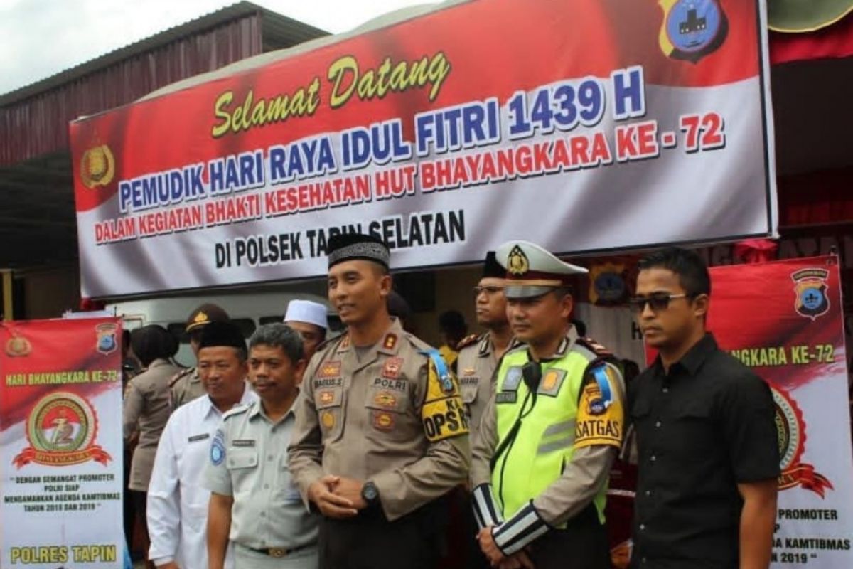 Polres Tapin Cek Kesehatan Pemudik