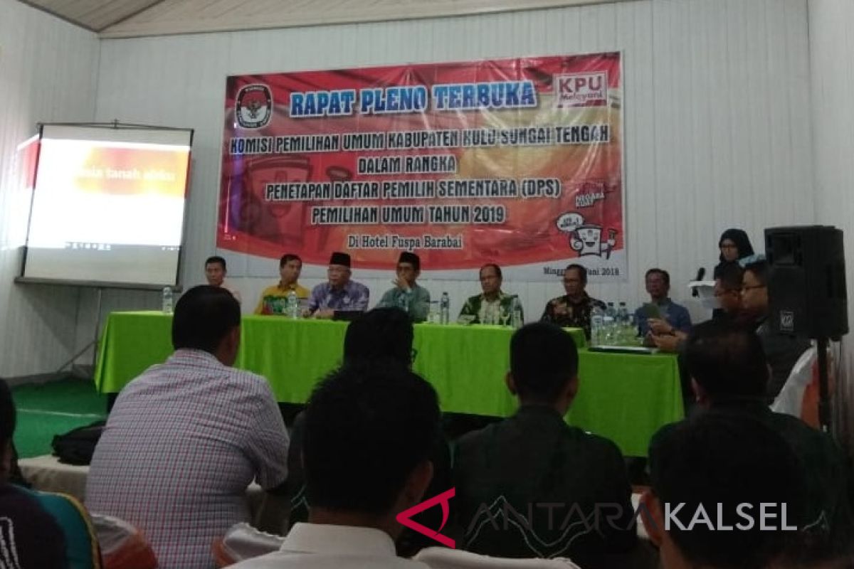 KPU tetapkan DPS Kabupaten HST sebesar 187.807 pemilih