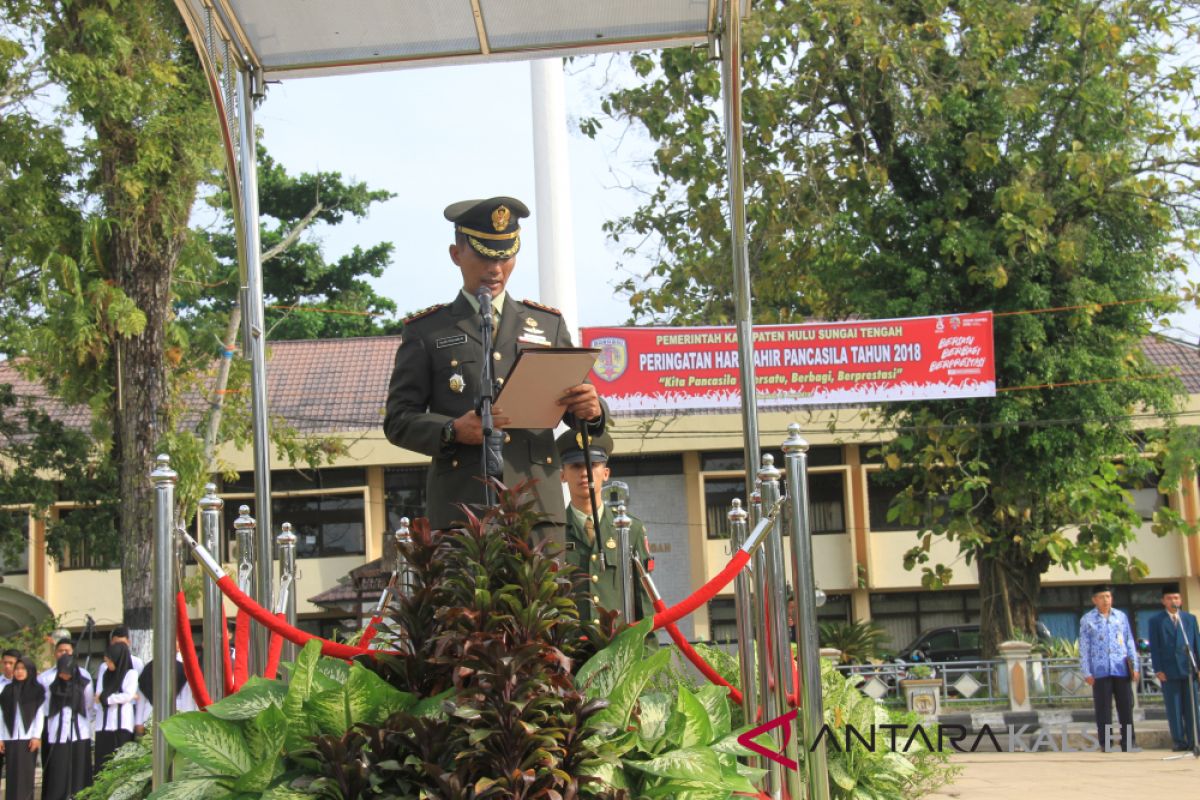 Dandim sampaikan pesan Jokowi pada peringatan Hari Lahir Pancasila