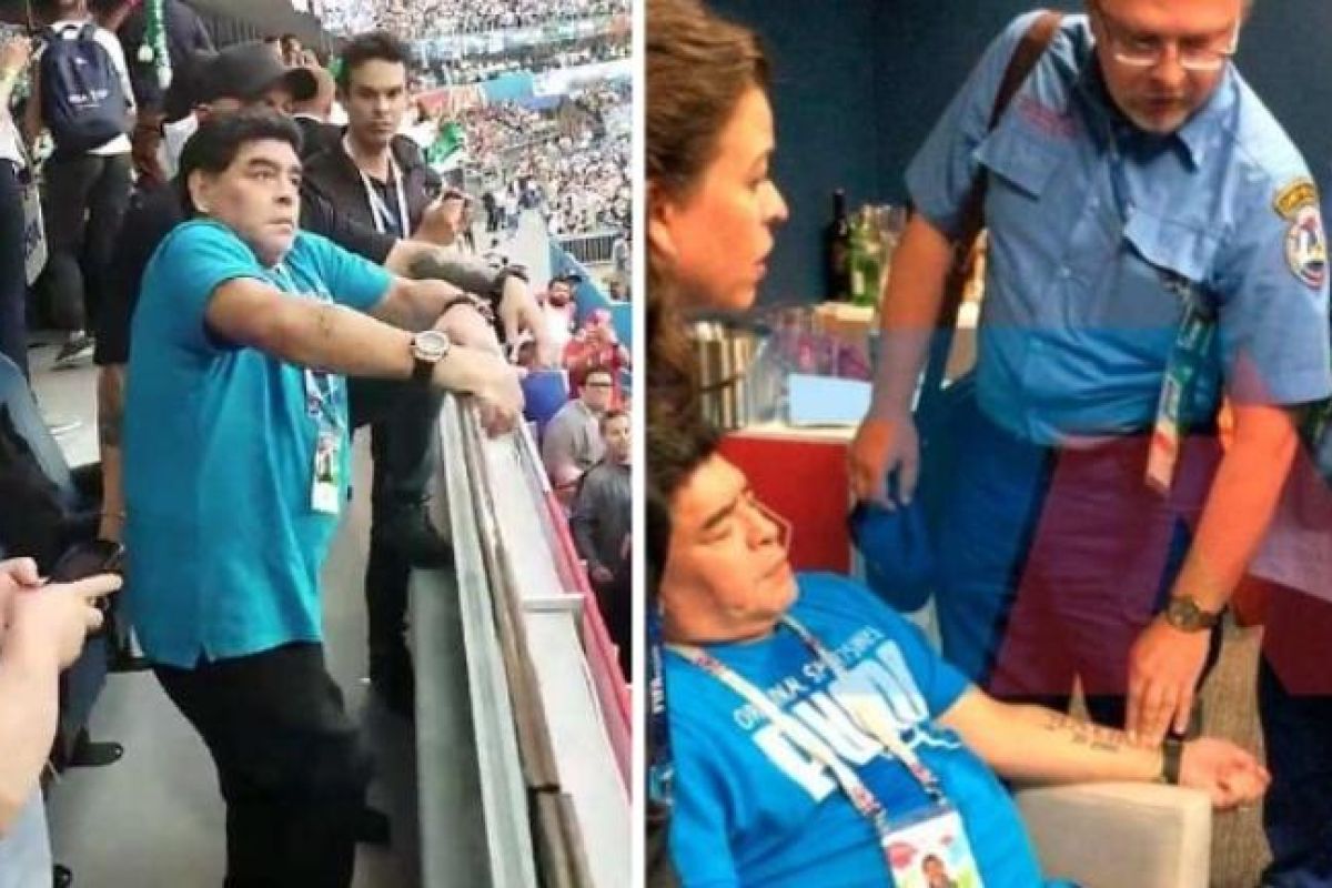 Usai kemenangan Argentina vs Nigeria, Maradona dilarikan ke rumah sakit