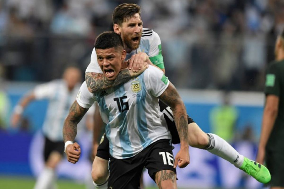 Argentina lolos 16 besar, Marcos Rojo jadi pahlawan